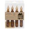 Set of 4 Burnt Mustard LED Taper Candles with Antiqued Wax and Flickering Glow, Rustic Home Decor